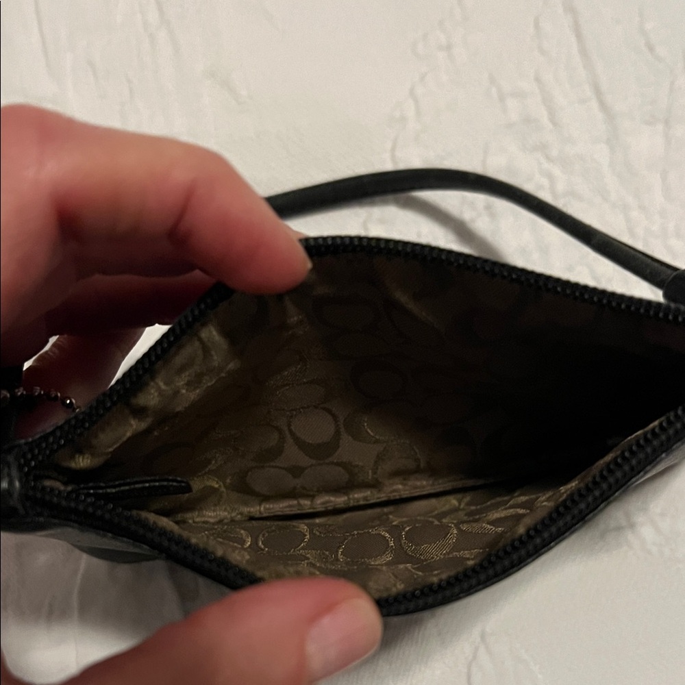Coach Black Leather Wristlet with Strap - Picture 2 of 5